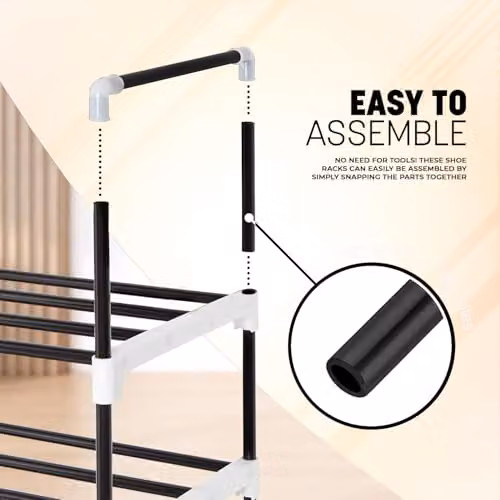 MantrRaj 7 Tier Metal Shoe Rack, Black – 4