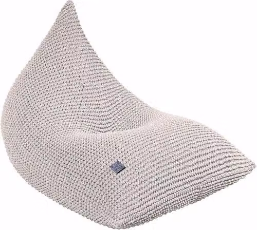 Zuri House Kids Knitted Beanbag in Beige, W/D/H: 60 x 90 x 60 cm – 1