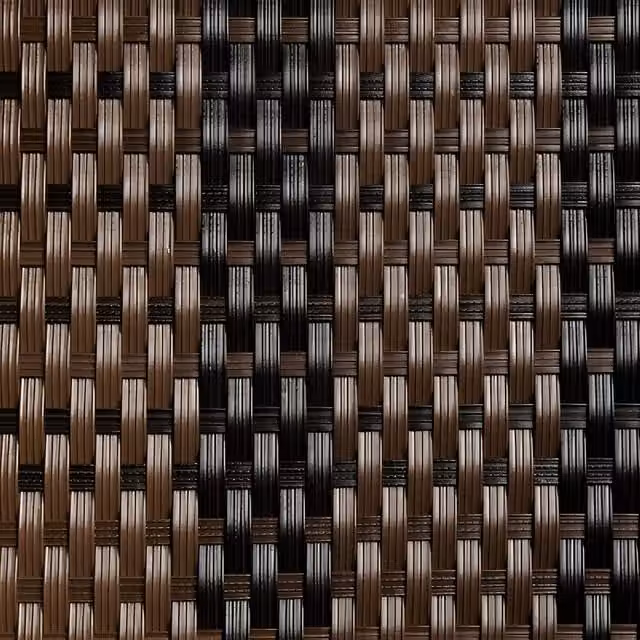 Primrose Artificial Rattan Weave Balcony Screening Mat in Brown and Black Stripe