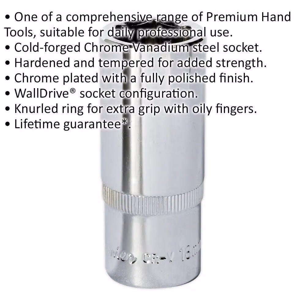 Loops 18mm Deep Drive Socket 3/8 inch Square Drive Forged Steel in Silver Chrome Vanadium – 2