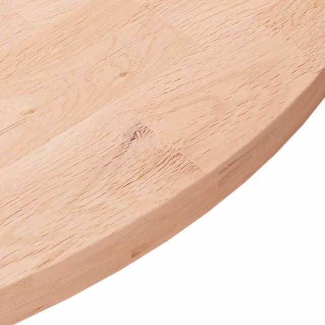 Berkfield Home Round Untreated Solid Wood Oak Table Top in Light Oak, Diameter: 70 cm