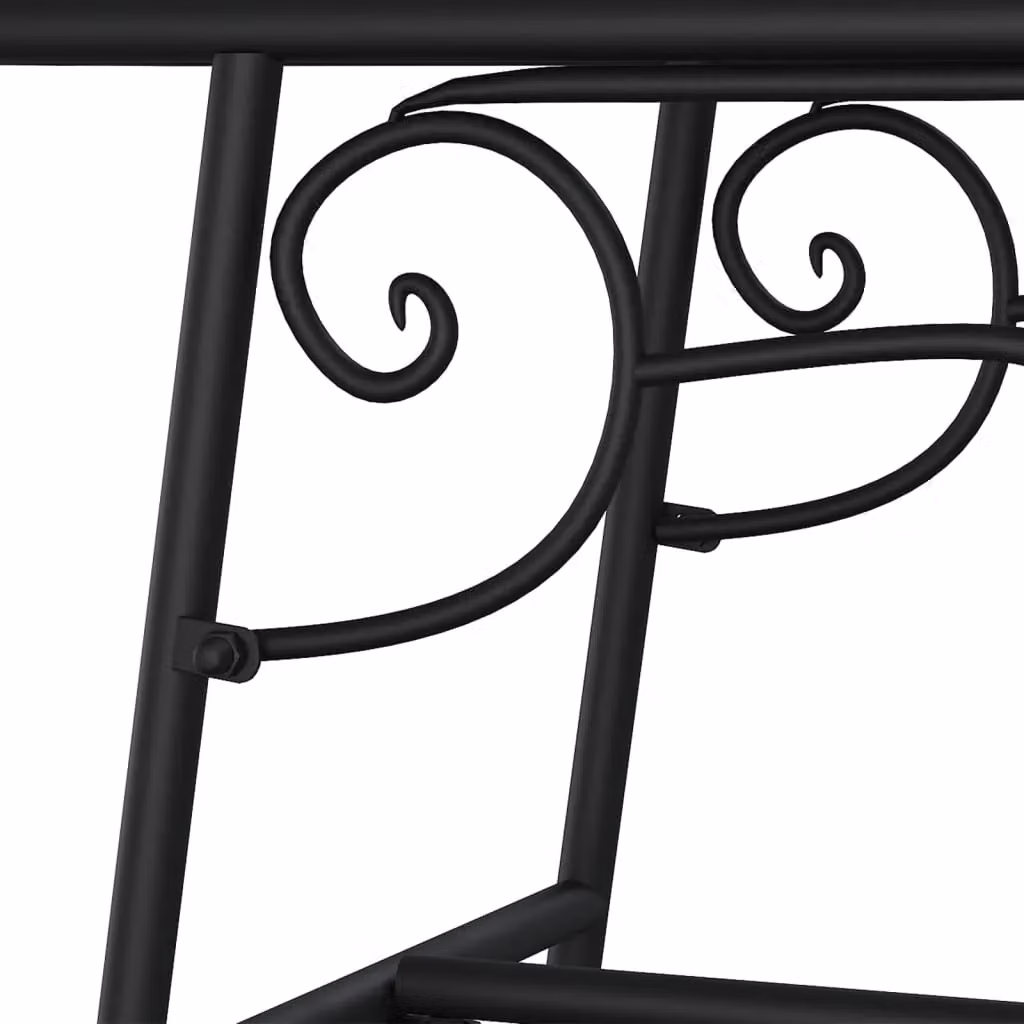 Berkfield Home Classic Tree Bench in Matt Black Steel, Width: 110 cm – 3