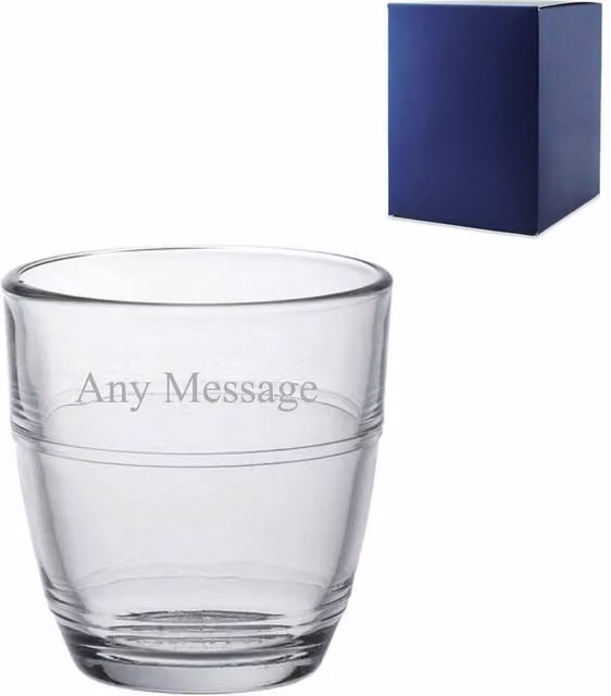 Uniqueful Personalised Curved Stacking Glass Tumbler, 90ml, Clear