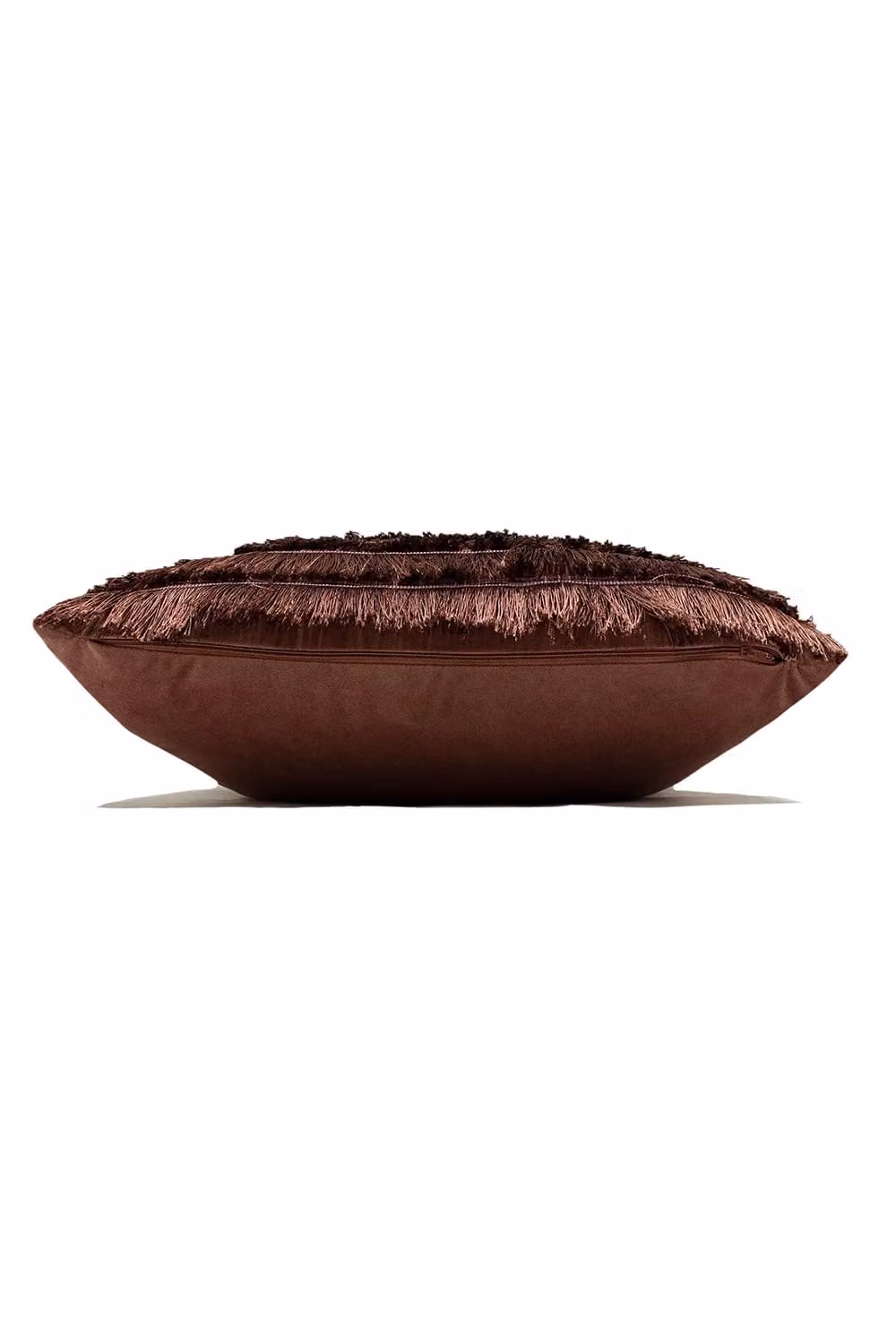 Furn Flicker Tiered Fringed Velvet Reverse Cushion in Pink and Brown, W/D/H: 45 x 45 x 45 cm – 1
