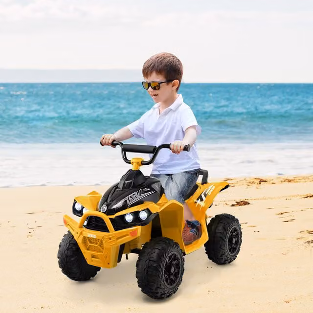 Costway Kids Electric Ride On ATV with Light and Sound Effects, Yellow