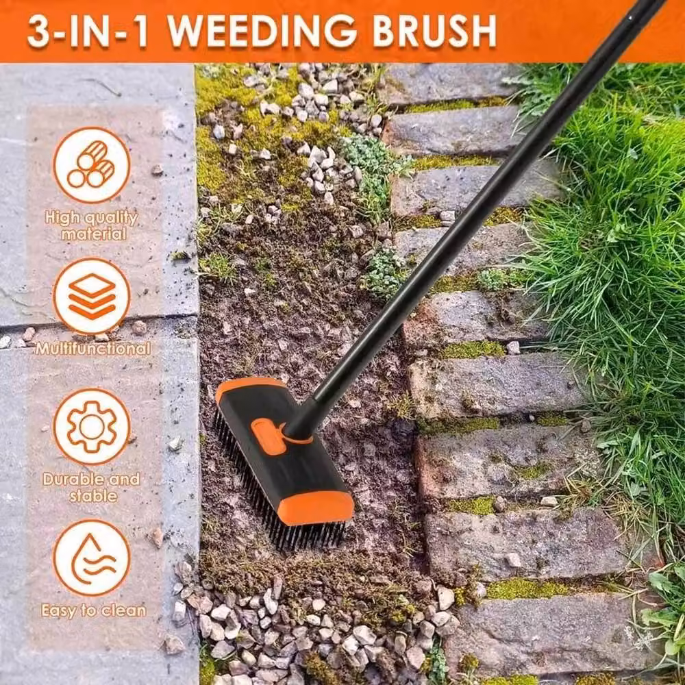 Spetlek 3 in 1 Garden Weed Brush and Patio Cleaner with Twin Head in Black, W: 100 cm, D: 15 cm – 2