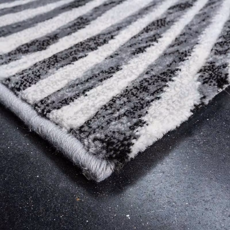The Rug Shop UK Black Modern Abstract Optical 3D Easy To Clean Polypropylene Area Rug W: 160 cm, D: 230 cm – 6