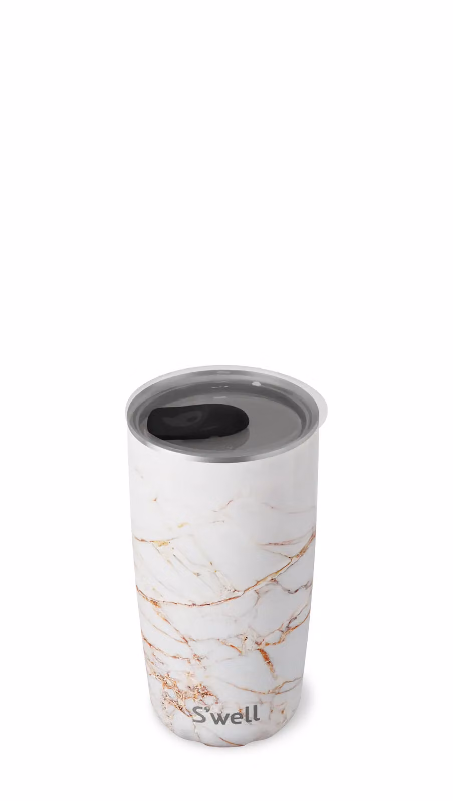 S'well Calacatta Gold Tumbler with Lid, 530ml, White and Gold – 9