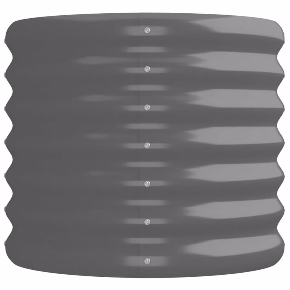 Berkfield Home Garden Grey Powder-coated Steel Raised Bed W/D/H: 224 x 40 x 36 cm – 3