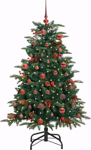 Berkfield Home Elegant Green Artificial Christmas Tree with 150 LEDs and Stand