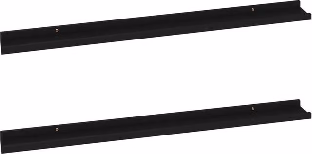 Berkfield Home Wall Mounted Shelves, 2 Pack, Black, W: 100 cm, D: 9 cm, H: 3 cm