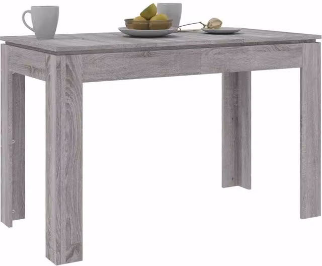 Berkfield Home Elegant Rectangular Dining Table in Grey Sonoma, W/D/H: 120 x 60 x 76 cm