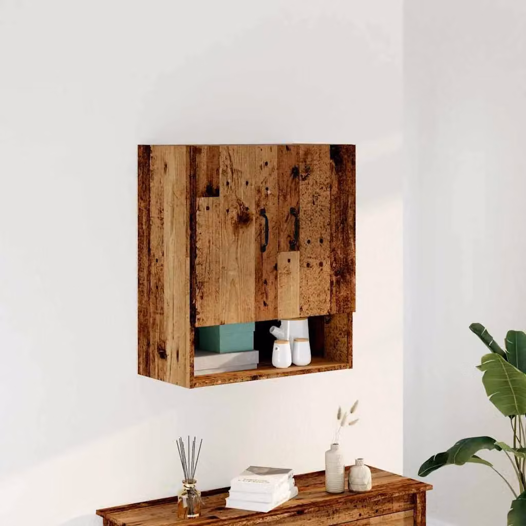 Berkfield Home Old Wood Wall Cabinet in Brown, W/D/H: 60 x 31 x 70 cm – 3
