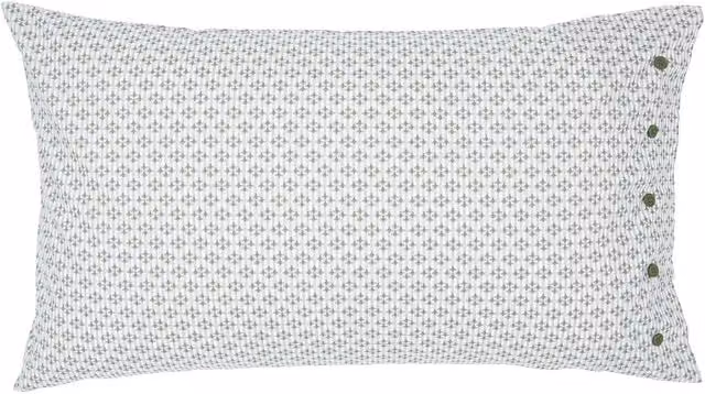 Bedeck of Belfast Elswyth Pair of Standard Cotton Percale Pillowcases, Green