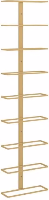 Berkfield Home Wall-mounted Gold Metal Wine Rack for 9 Bottles – 1