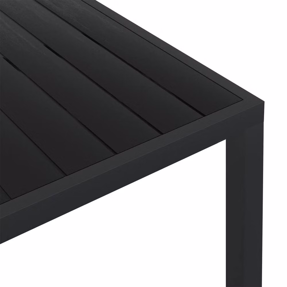 Berkfield Home Black Rectangular Garden Table in Powder Coated Aluminium and WPC, W/D/H: 150 x 90 x 74 cm – 3