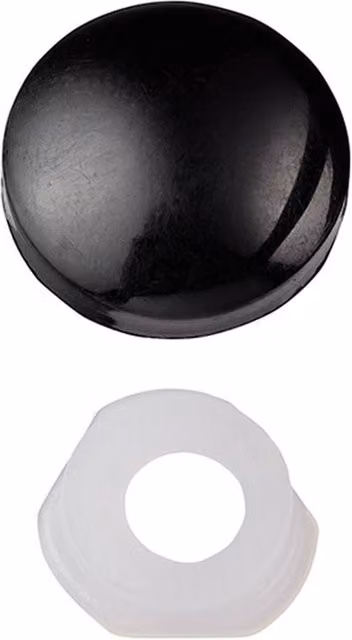 Unifix Black Plastic Dome Cap Screw Covers and Washers, Box of 200