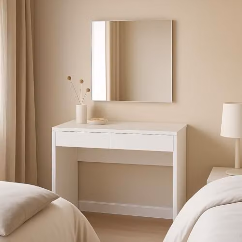 Shefa Line Vikko White Computer Desk with Drawers, W: 100 cm, D: 59 cm, H: 75.5 cm – 3