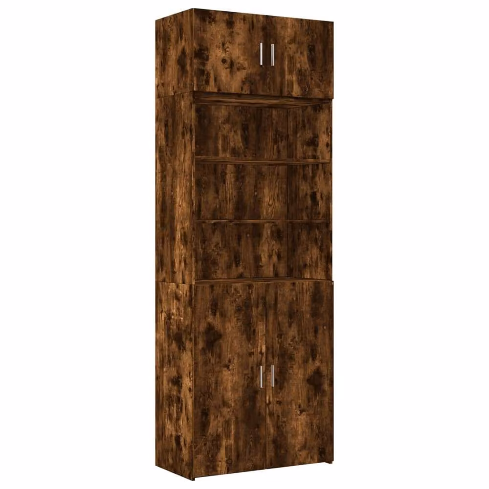 Berkfield Home Freestanding Storage Cabinet in Smoked Oak Brown, W: 80 cm, D: 42.5 cm, H: 225 cm
