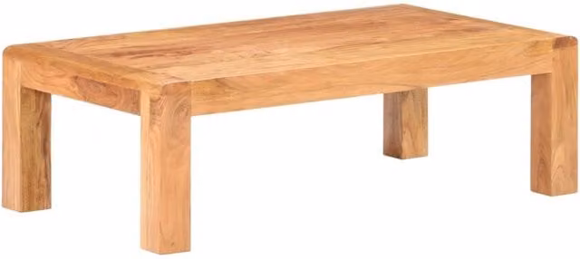 Berkfield Home Rustic Acacia Wood Coffee Table in White and Honey Finish, W/D/H: 110 x 60 x 35 cm