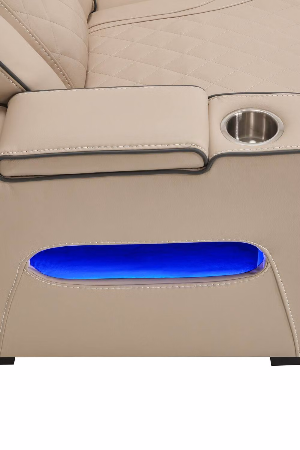 More4Homes Capri Electric Recliner 2+3 Seater Sofa Set in Beige with Bluetooth Speakers, USB Charging and LED Lighting – 3