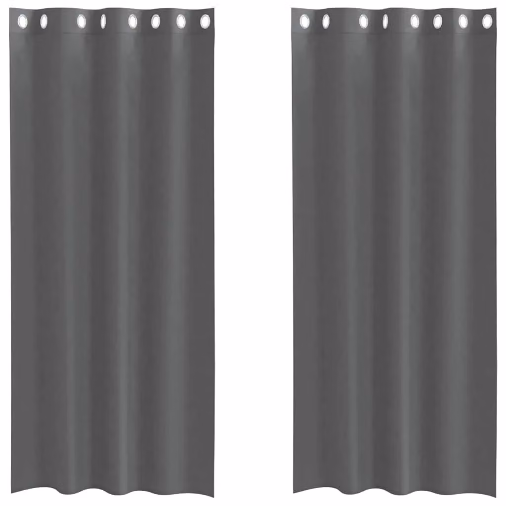 Berkfield Home Grey Voile Fabric Panel Curtains with Eyelets, 2 Pack, W: 140 cm, H: 245 cm – 2