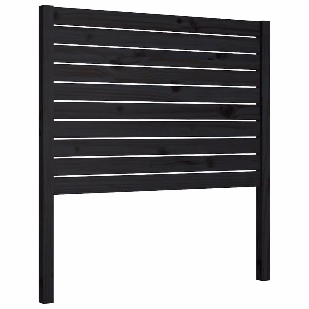 Berkfield Home Black Rustic Solid Pine Wood Bed Headboard W/D/H: 81 x 4 x 100 cm – 2