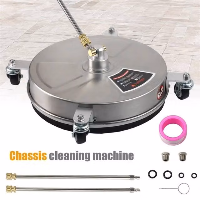 FLAVORA 15 Inch 4000PSI Driveway Flat Surface Cleaner High Pressure Washer in Silver – 1