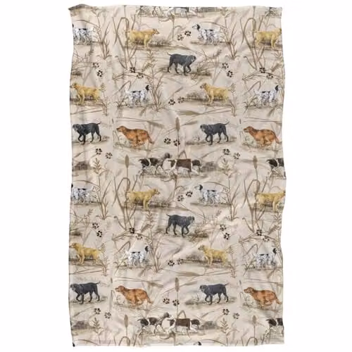 JQ Licensing BS-JP Hunting Breeds Dog Pattern Super Soft Cuddly Fleece Blanket, Multicolour, W: 91.44 cm, D: 147.32 cm – 1