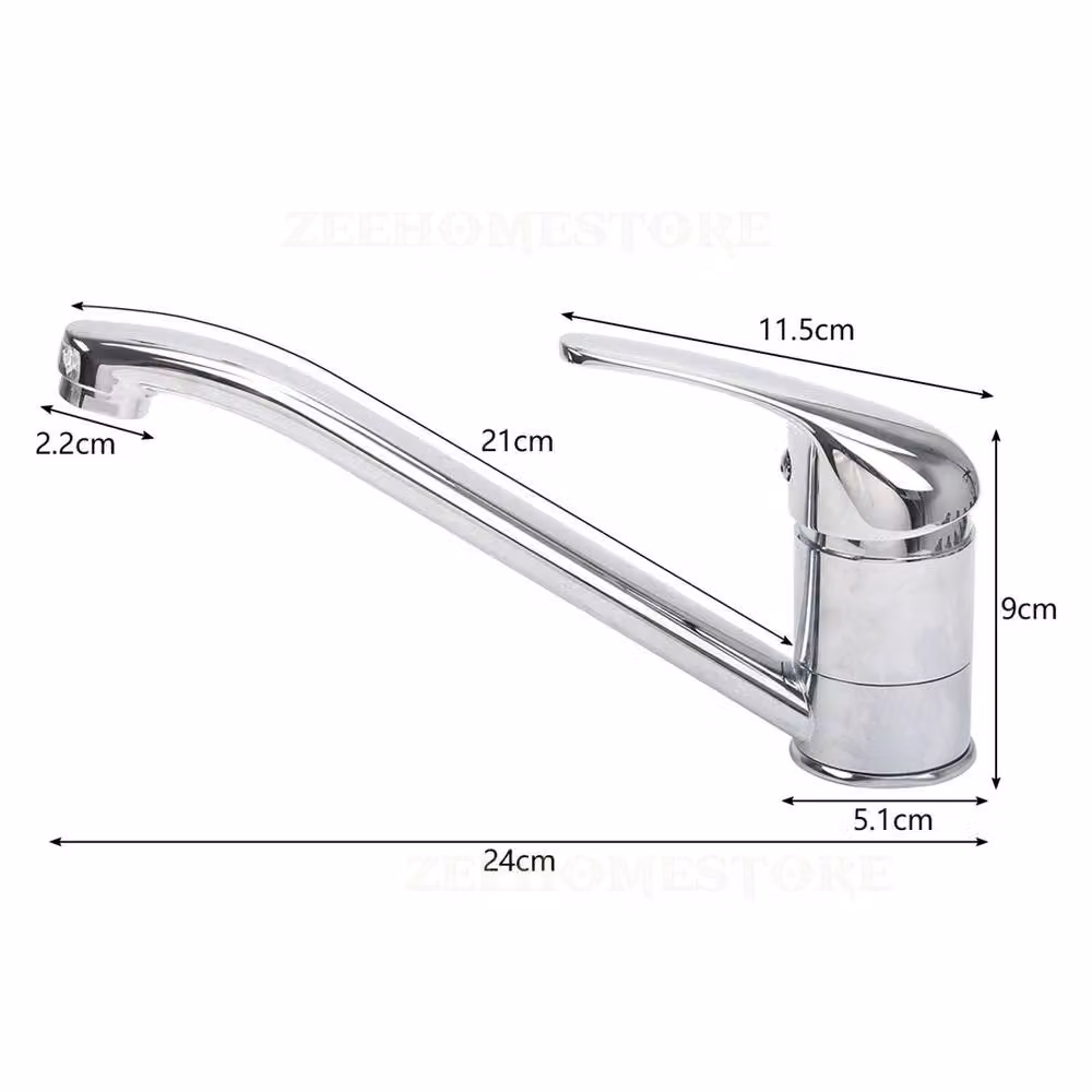 Nordara Single Lever Kitchen Sink Mixer Tap with Swivel Spout in Silver Chrome – 2