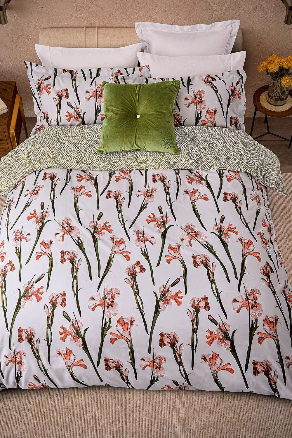 Ted Baker Cotton Velvet Button Cushion in Green, W/D/H: 50 x 50 x 50 cm – 4