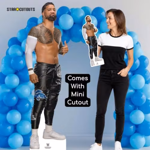 Star Cutouts SC4659 WWE Jey Uso Main Event Bloodline Lifesize Cardboard Cutout Multicolour Wrestling Party Decoration – 2