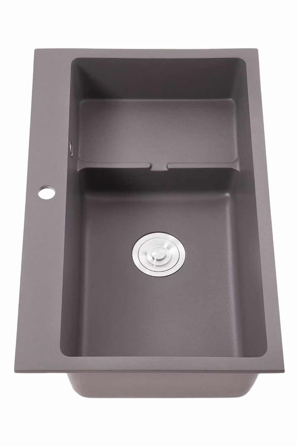 Living and Home Modern Granite Composite Kitchen Sink with Waste Kit in Grey, W: 80.0 cm, D: 49.0 cm, H: 22.0 cm – 3