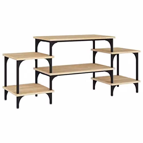 vidaXL Industrial Style TV Cabinet in Brown MDF, W/D/H: 117 x 35 x 52 cm – 1