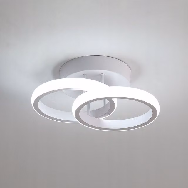 COMELY 22W LED Double Ring Modern Ceiling Light in White