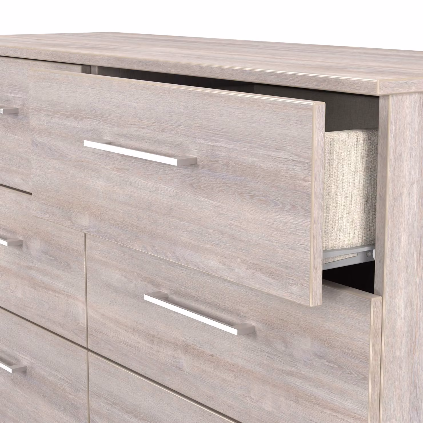 Ready Assembled 2 U Gloucester 6 Drawer Wide Chest in Light Grey – 3