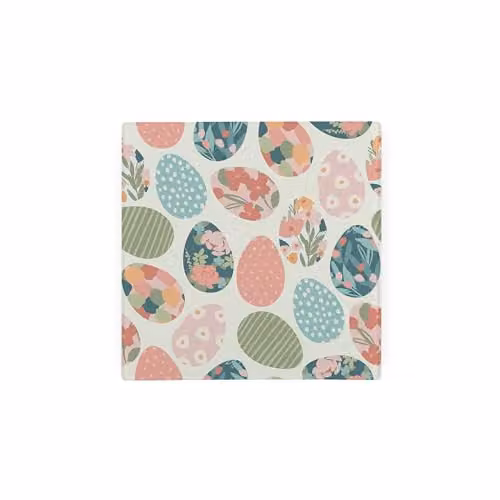 Purely Home Easter Eggs Floral Glass Hot Pot Stand Trivet, Multicolour, W: 20 cm x D: 20 cm – 1
