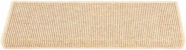 Berkfield Home Self-adhesive Sisal-Look Stair Mats, 15 Pieces, Light Beige, W: 65 cm, D: 21 cm, H: 4 cm