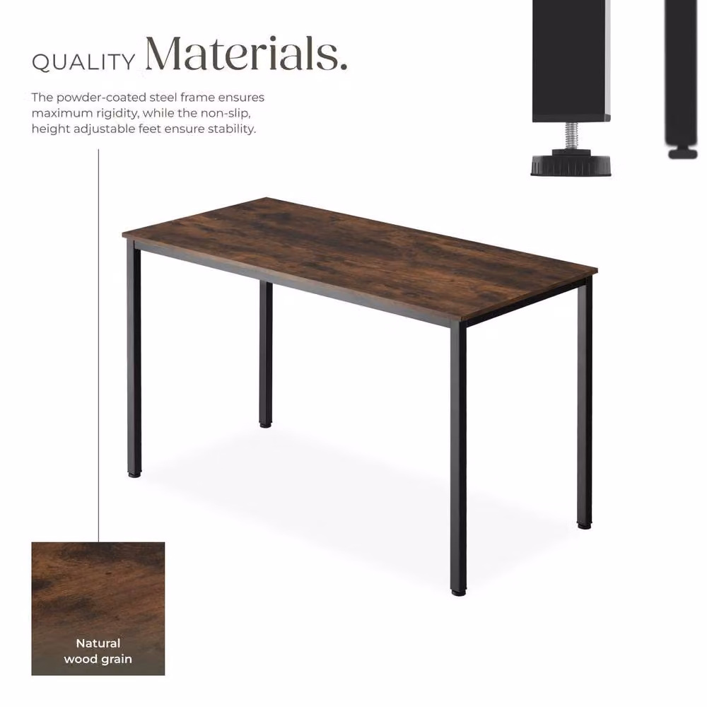 tectake Vanport Writing Desk in Brown and Black with Height-Adjustable Feet – 3