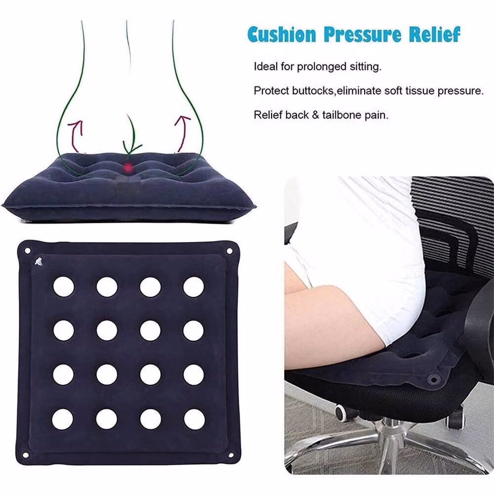 FLAVORA Inflatable Square Cushion Seat Pad in Black, W/D: 120 x 90 cm – 6