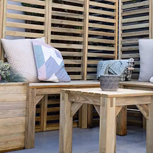 Forest Garden Modular L-Shape Garden Seating in Brown with Scatter Cushions – 4