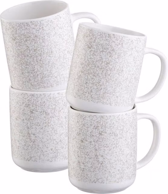 Belleek Living Terra Set of 4 Mugs in Beige and Grey