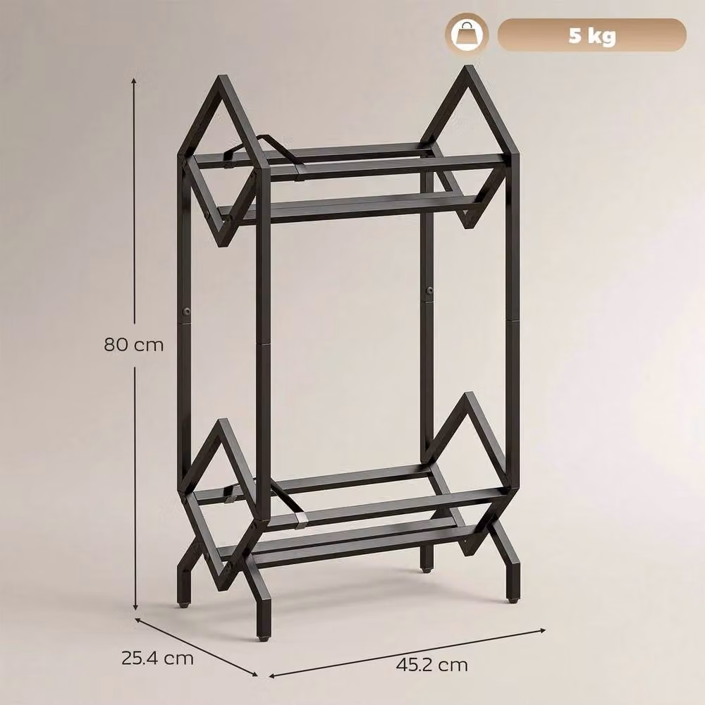 KORVIXA 2-Tier Metal CD Storage Rack in Black – 2