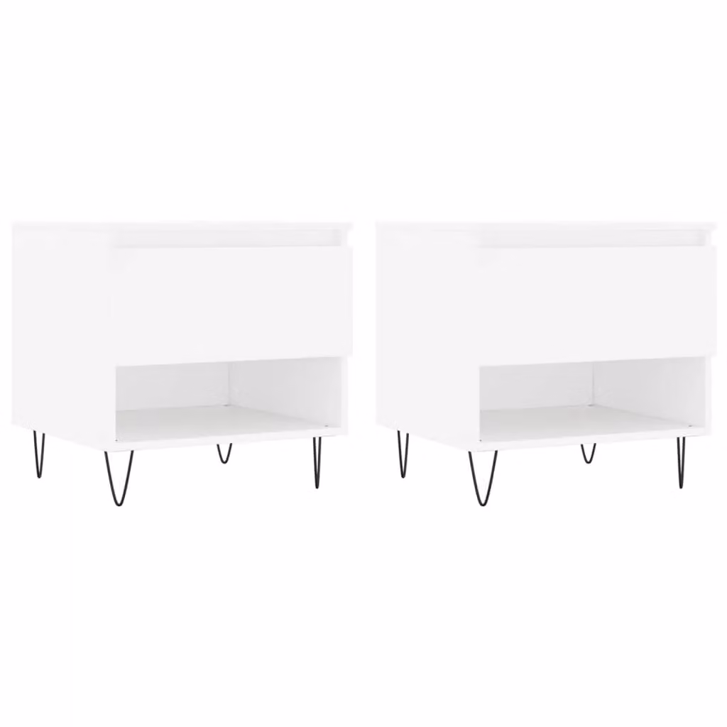 Berkfield Home Set of 2 Modern White Square Coffee Tables, W/D/H: 50 x 46 x 50 cm – 2