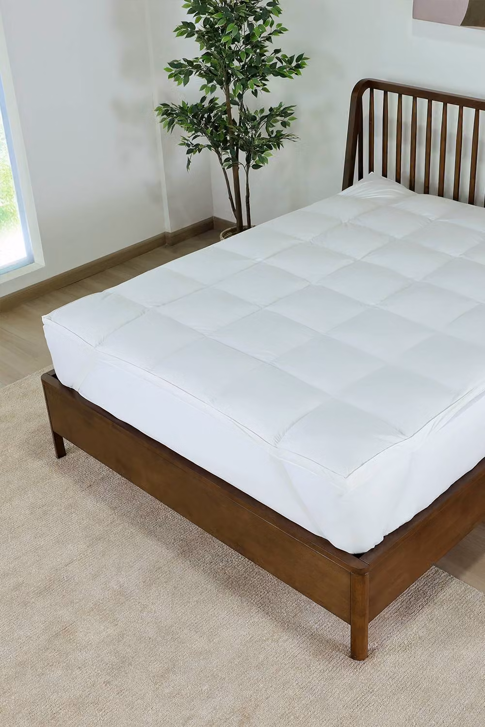 Martex White Duck Feather and Cotton Mattress Topper, W: 200 cm x D: 200 cm, Allergy Friendly and Nomite Protected – 2