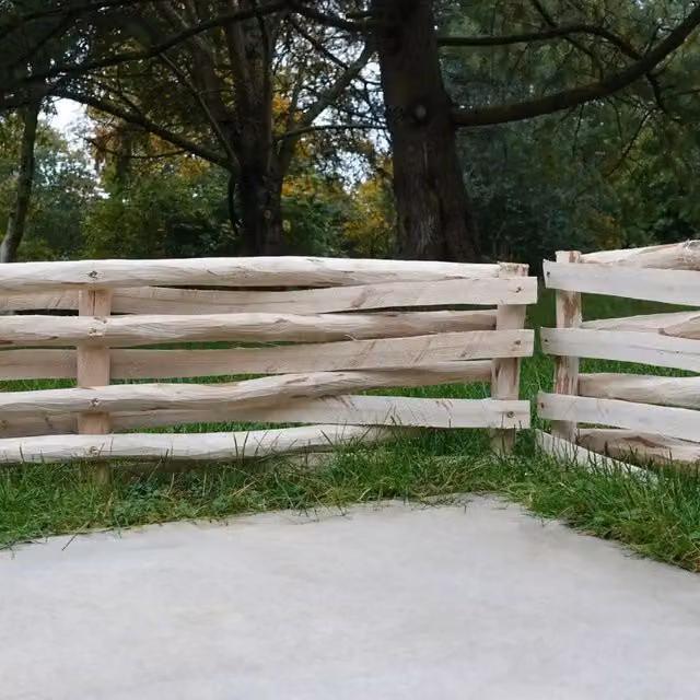 Woven Wood Premium Chestnut Lawn Edging, 4 Pieces, 4.56m, Height: 30 cm, Natural Brown – 1