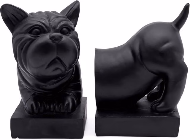 Maison Des Cadeaux Sausage Dog Bookends Set in Black