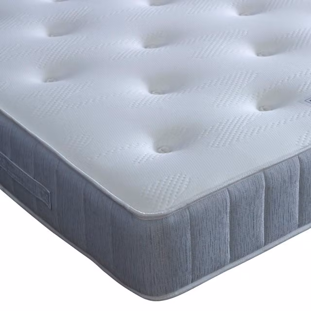 Bedmaster Pearl Contour Hybrid Memory Foam Mattress in Blue and Grey, W/D/H: 200 x 200 x 25 cm