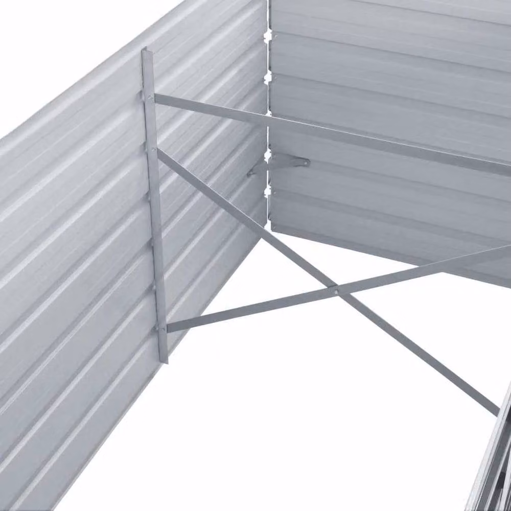 Berkfield Home Garden Galvanised Steel Raised Bed, Grey, W: 240 cm, D: 80 cm, H: 77 cm – 3
