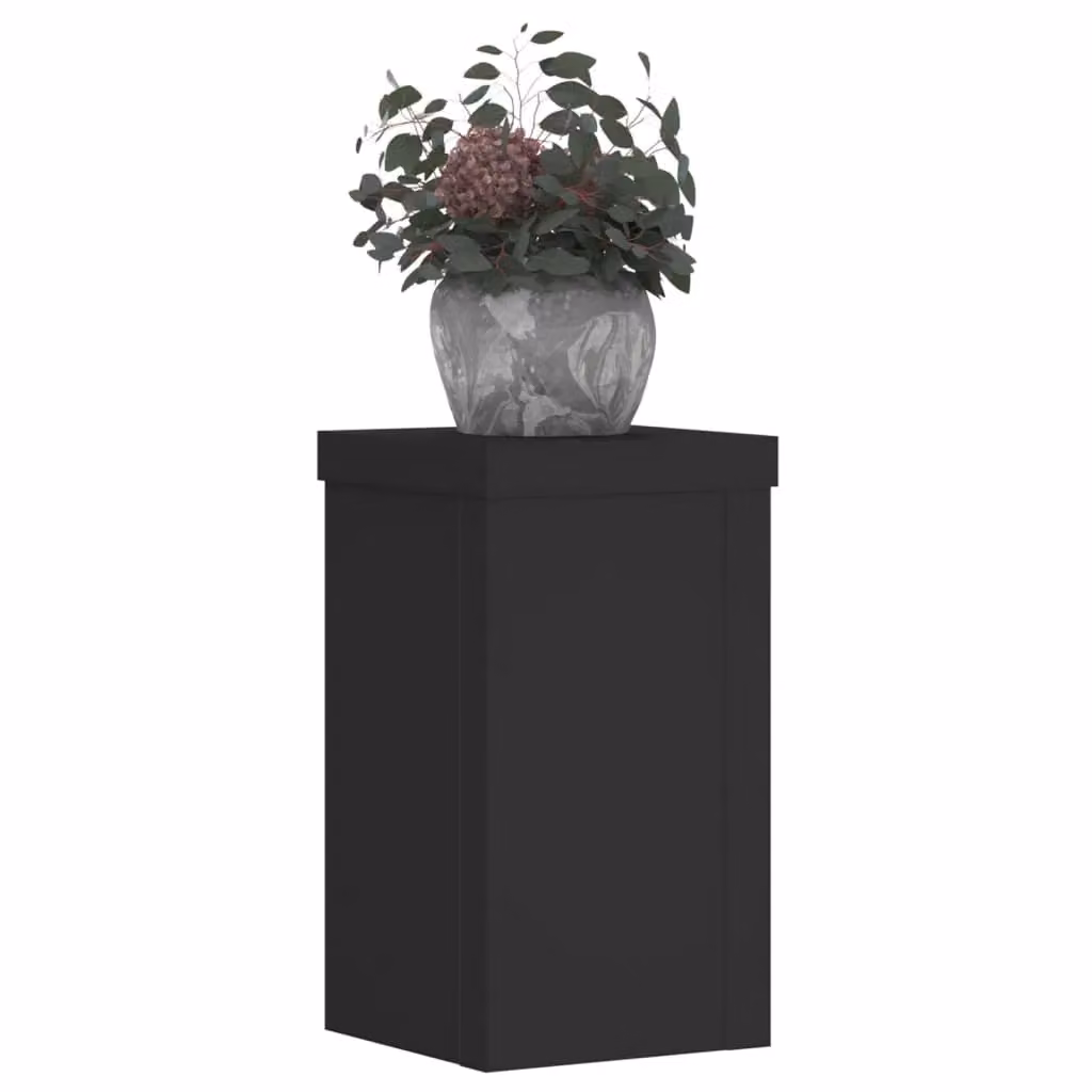 Berkfield Home Set of 2 Black Square Wood Plant Stands, W/D/H: 10 x 10 x 18 cm – 3